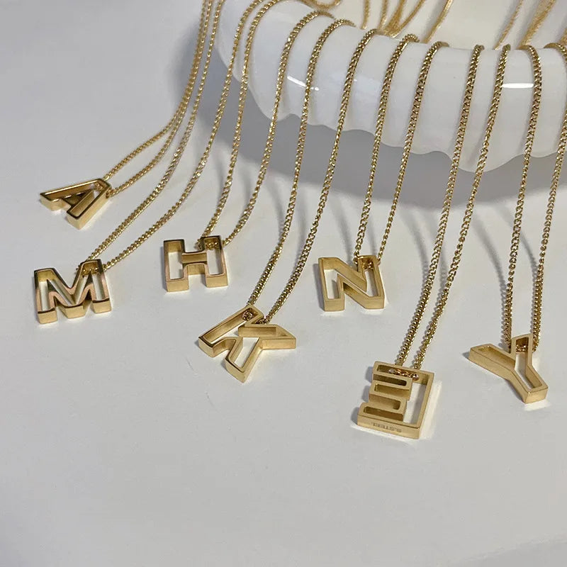 Hollow Letter Necklace