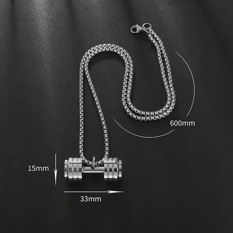 Dumbbell Pendant Necklace