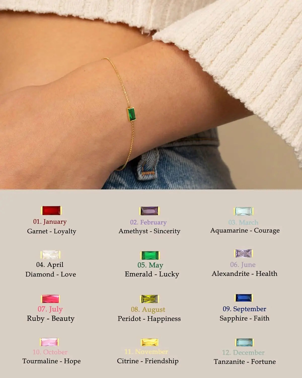 Birthstone Gold Bracelet