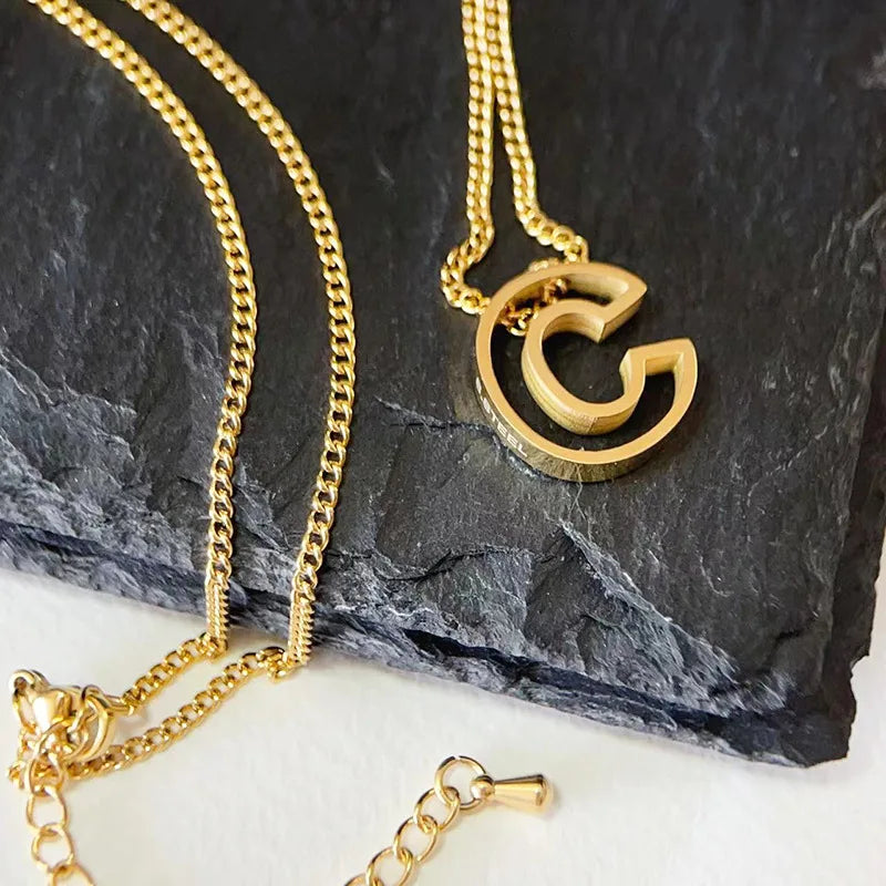 Hollow Letter Necklace