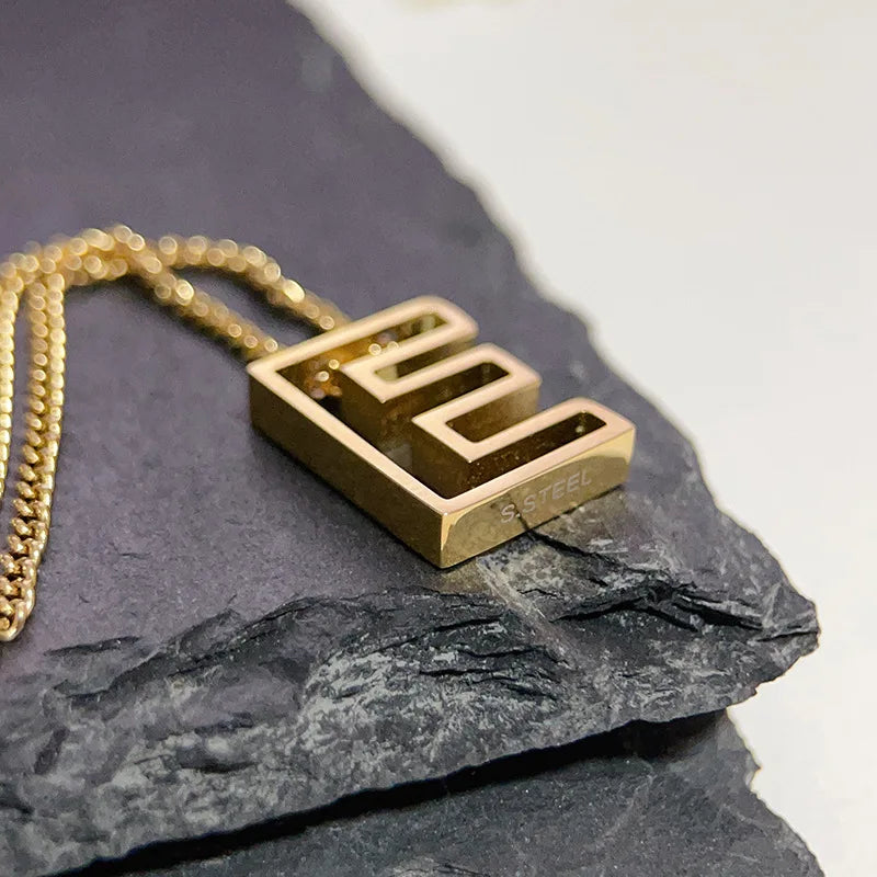 Hollow Letter Necklace