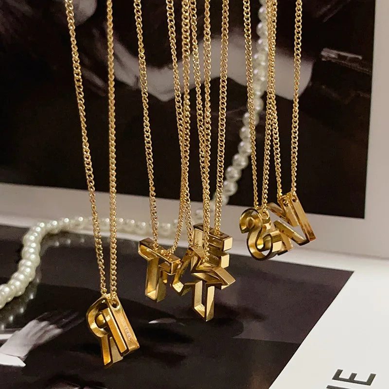Hollow Letter Necklace