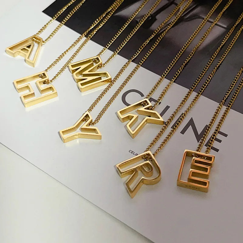 Hollow Letter Necklace