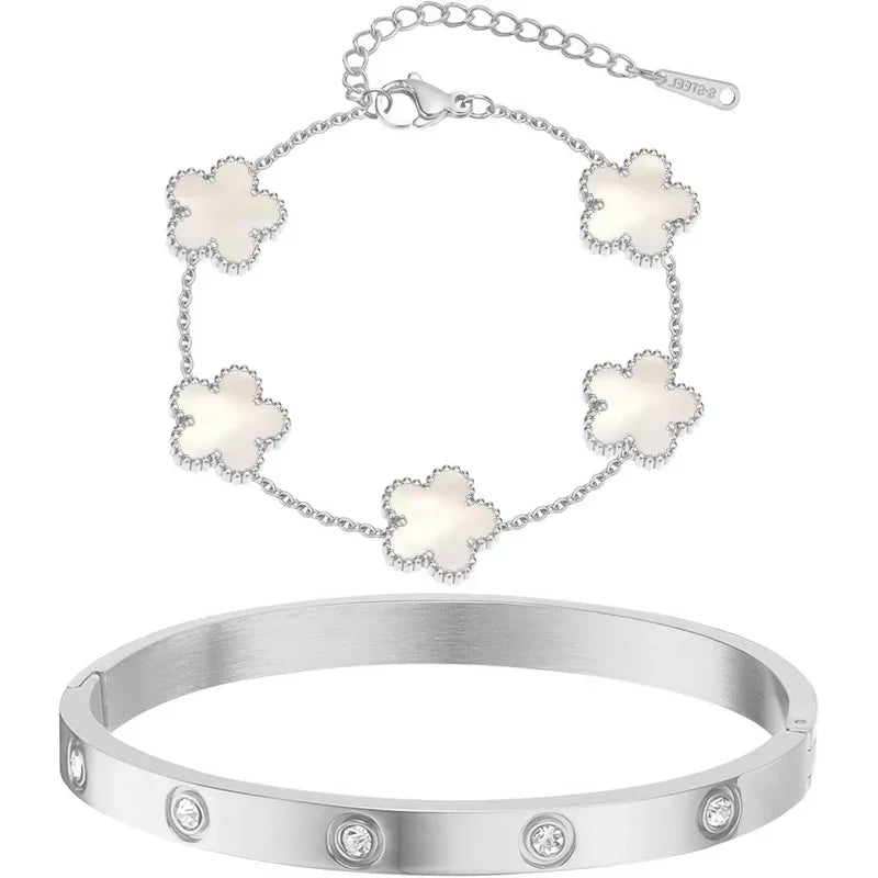 Stackable Gold Bracelet & Bangle Set