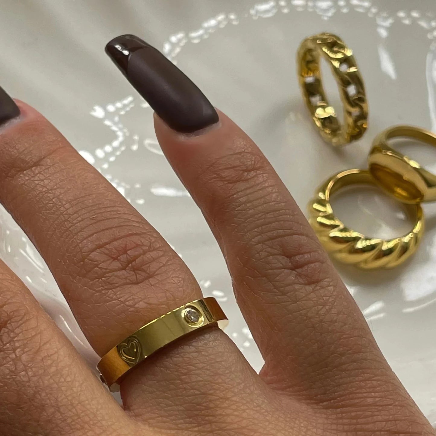 Heart Rhinestone Ring