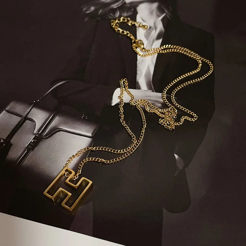 Hollow Letter Necklace