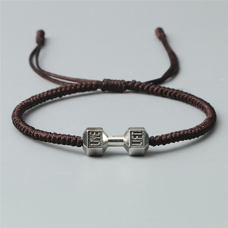 Charm + Woven Dumbbell Bracelet