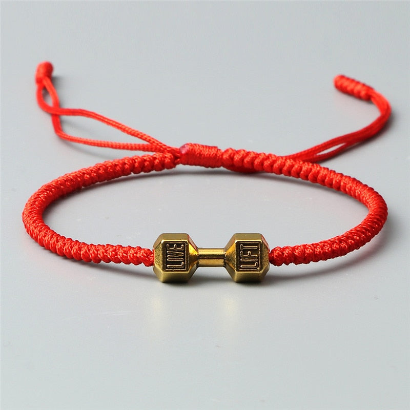 Charm + Woven Dumbbell Bracelet