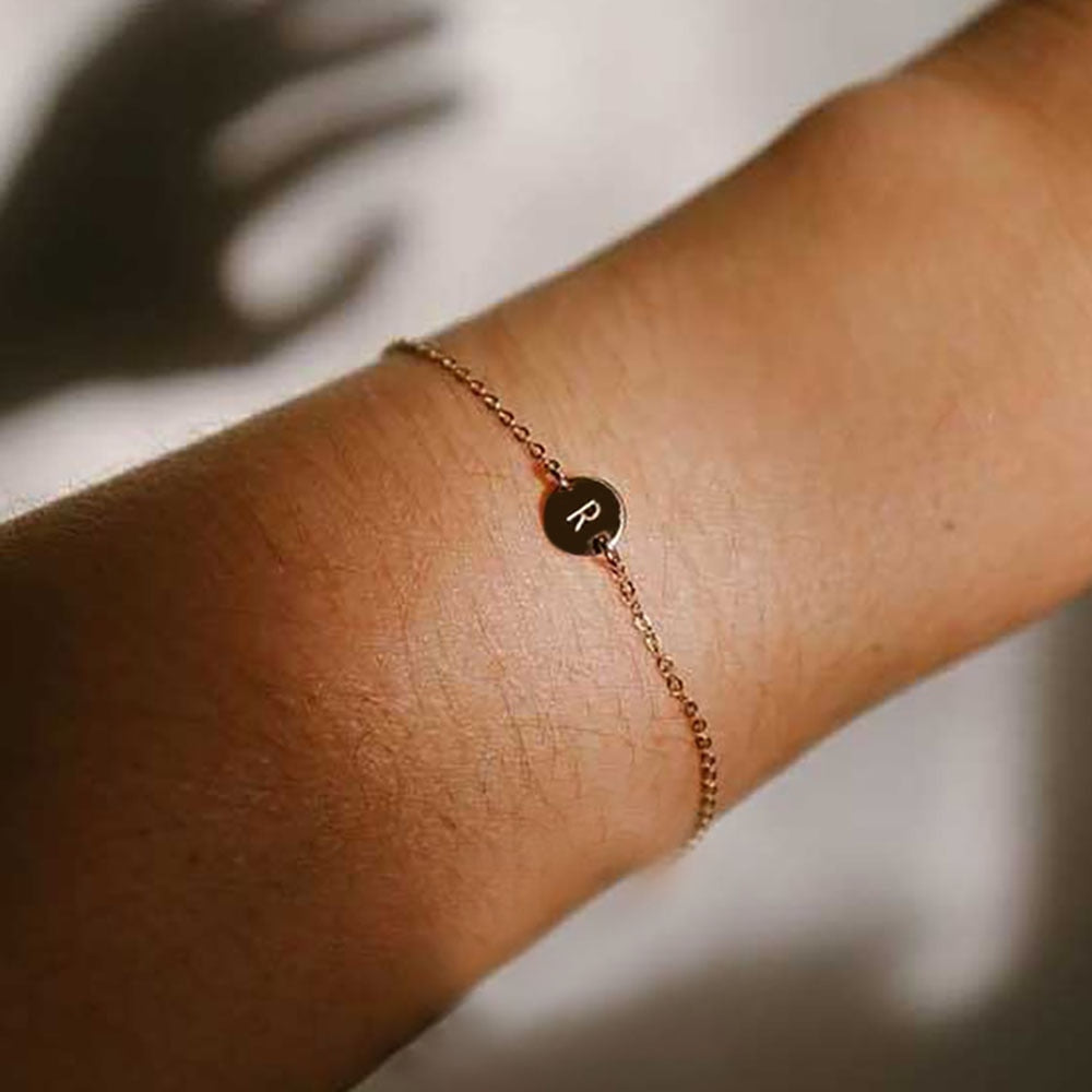Minimalist Initial Charm Bracelet