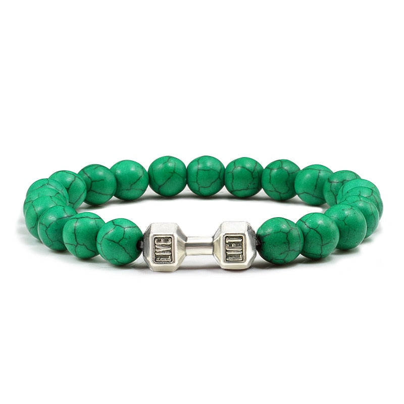 Stone + Dumbbell Bracelet
