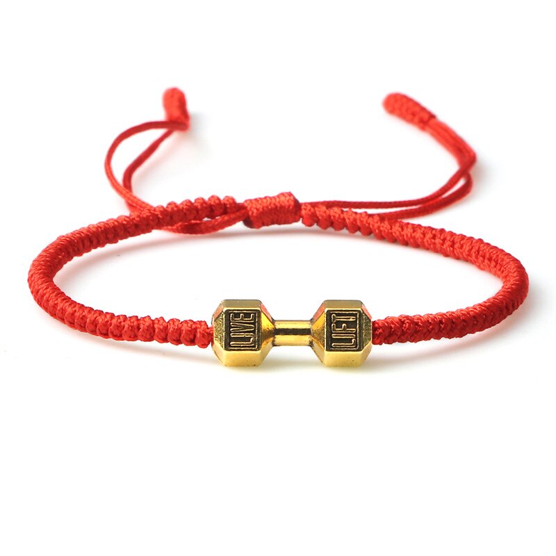 Charm + Woven Dumbbell Bracelet