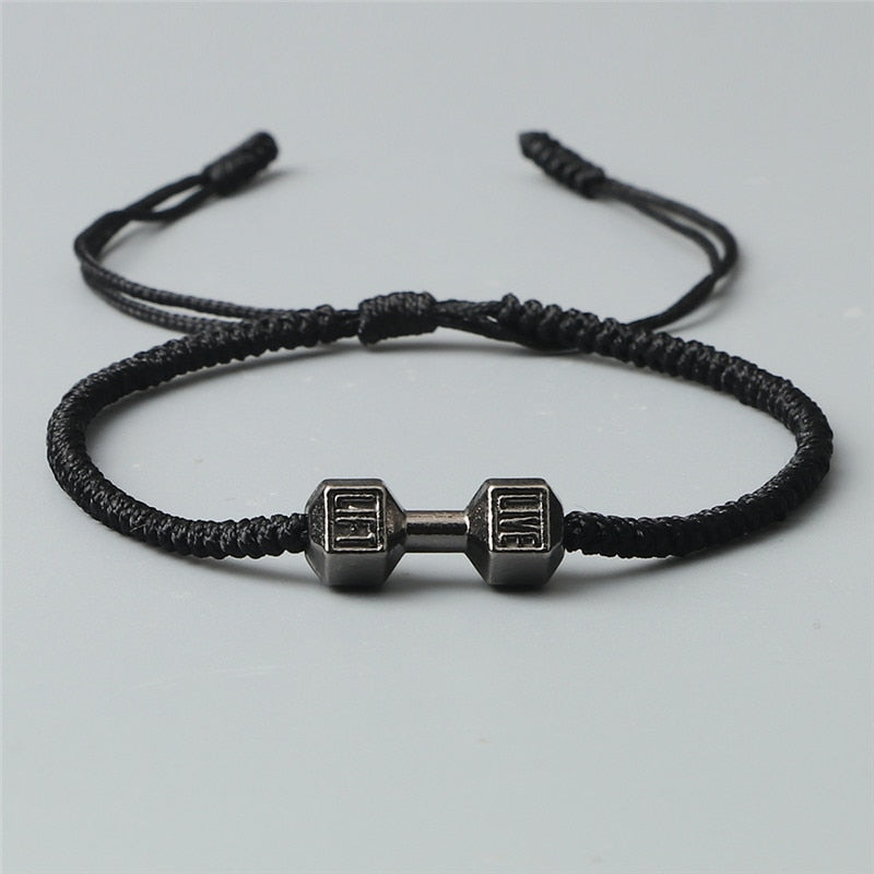 Charm + Woven Dumbbell Bracelet