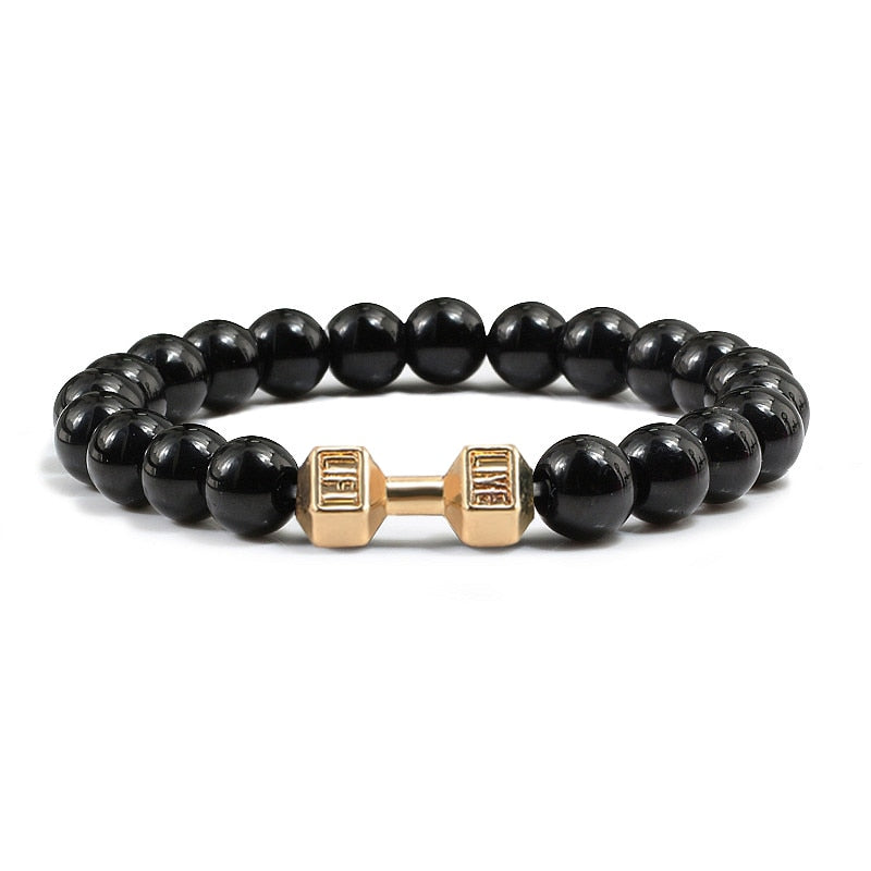 Stone + Dumbbell Bracelet