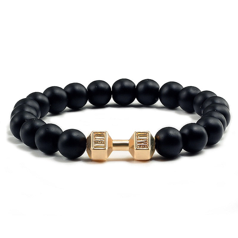 Stone + Dumbbell Bracelet