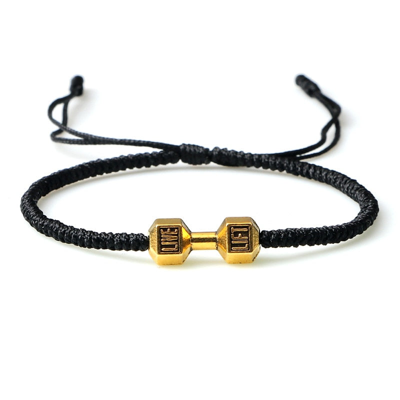 Charm + Woven Dumbbell Bracelet