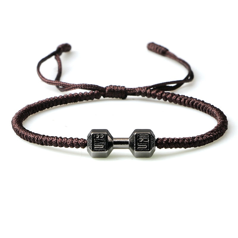 Charm + Woven Dumbbell Bracelet