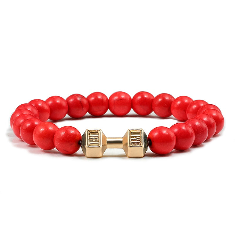 Stone + Dumbbell Bracelet