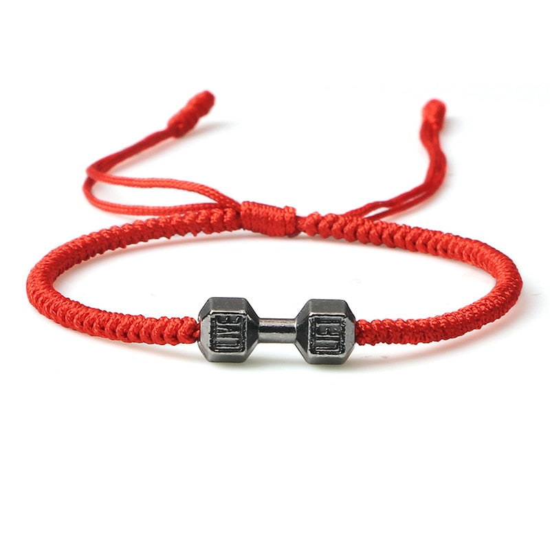 Charm + Woven Dumbbell Bracelet