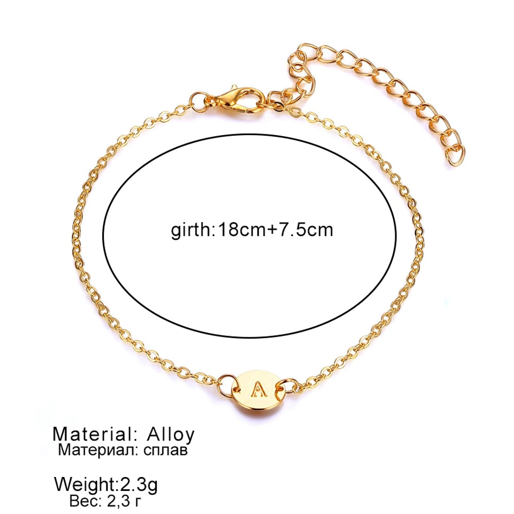 Minimalist Initial Charm Bracelet