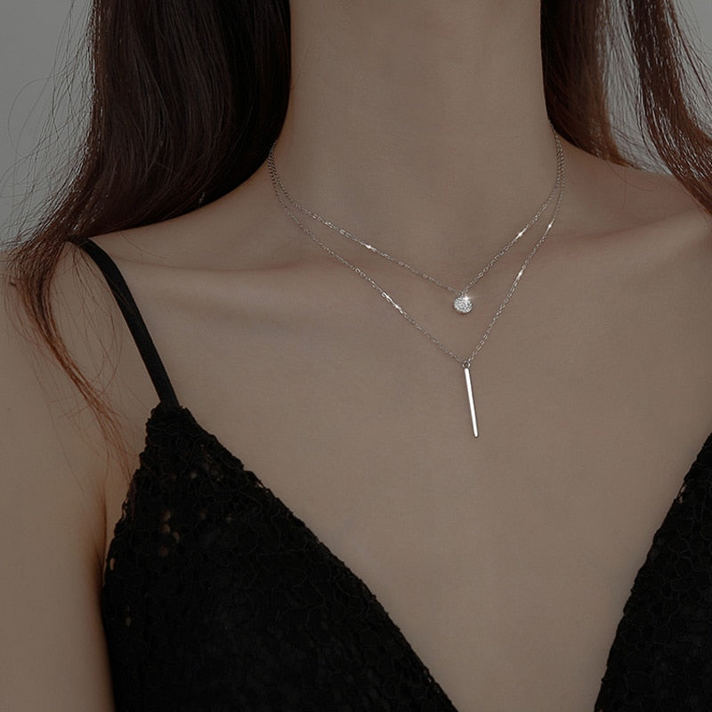 Double Layer Bar Necklace