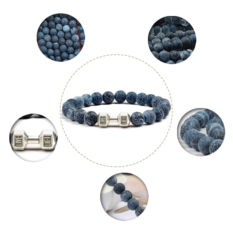 Stone + Dumbbell Bracelet