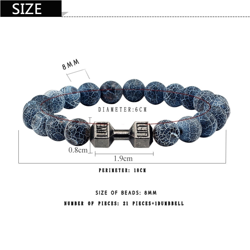 Stone + Dumbbell Bracelet