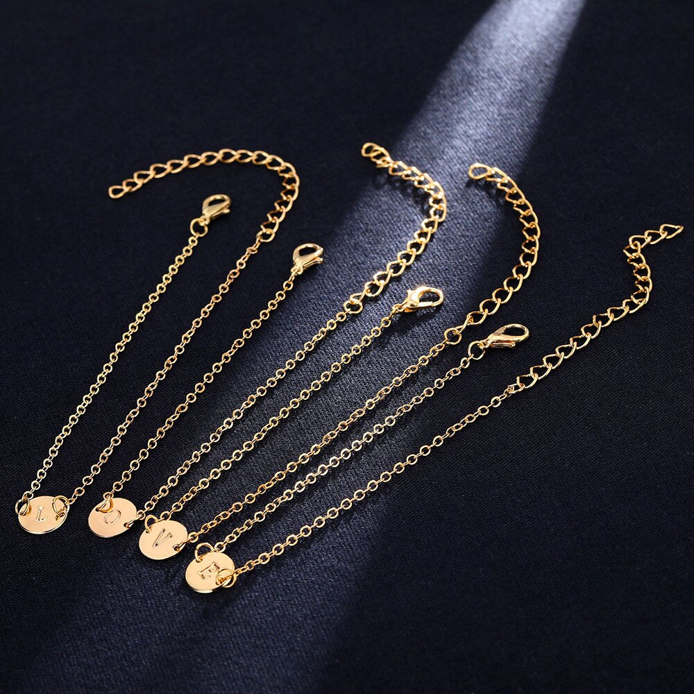 Minimalist Initial Charm Bracelet