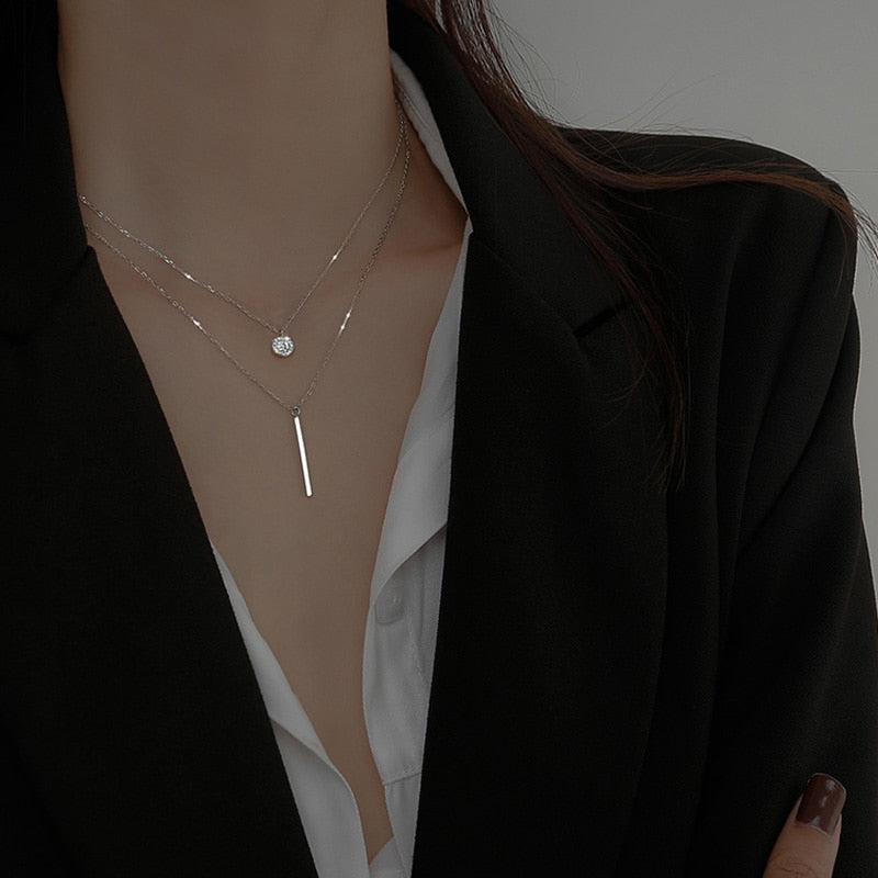 Double Layer Bar Necklace