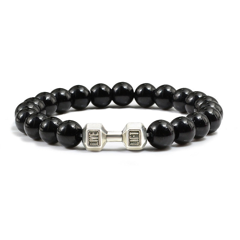 Stone + Dumbbell Bracelet