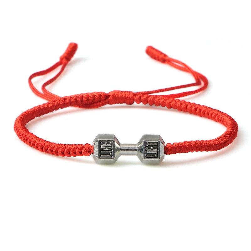 Charm + Woven Dumbbell Bracelet