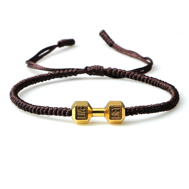 Charm + Woven Dumbbell Bracelet