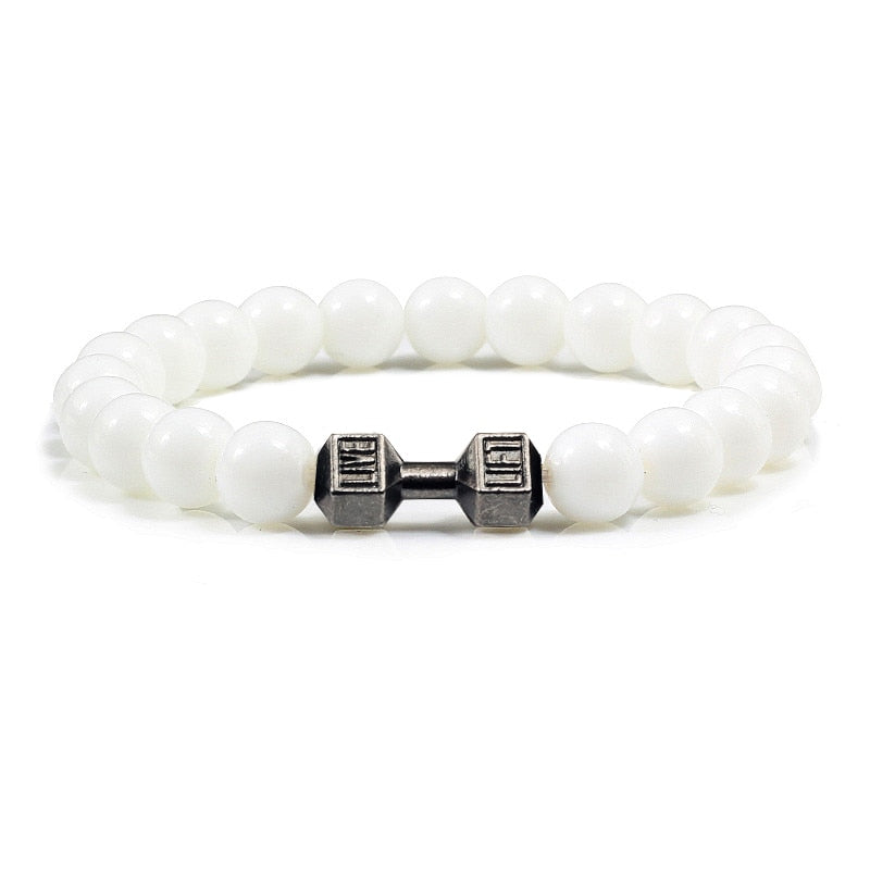 Stone + Dumbbell Bracelet