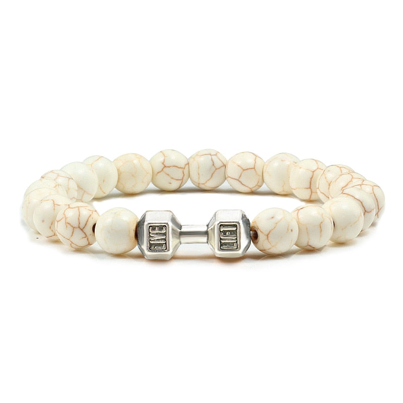 Stone + Dumbbell Bracelet