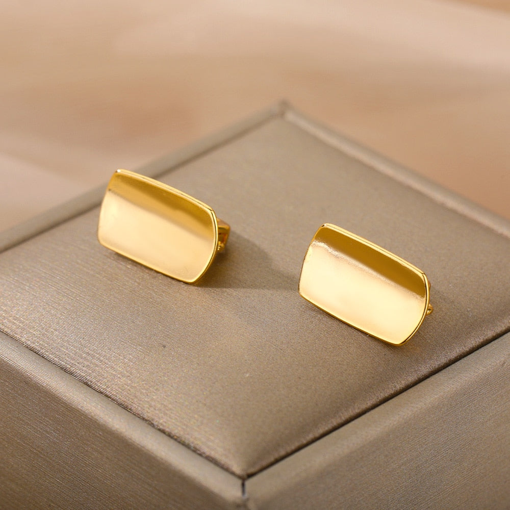 Rectangle Barbell Earring