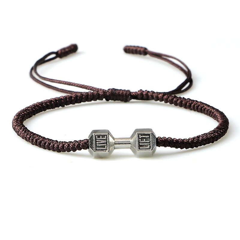 Charm + Woven Dumbbell Bracelet