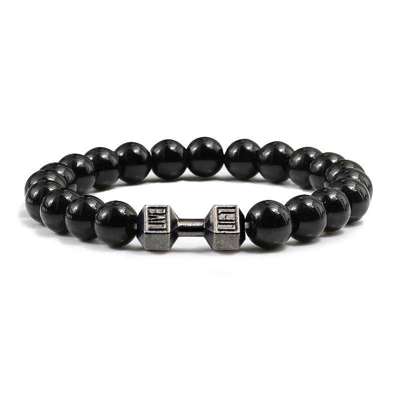 Stone + Dumbbell Bracelet