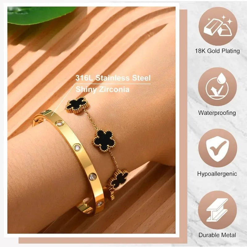 Stackable Gold Bracelet & Bangle Set