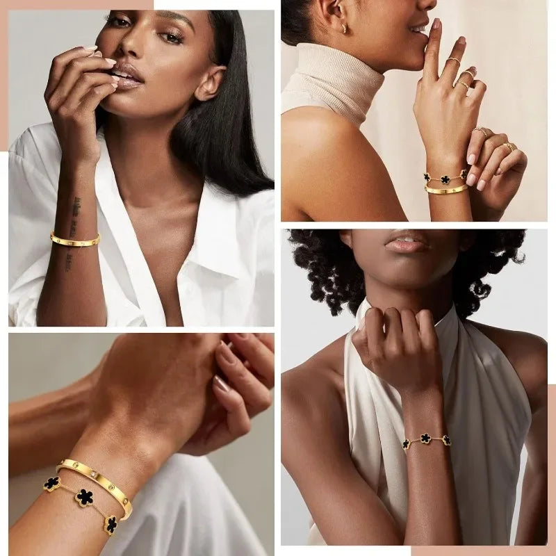 Stackable Gold Bracelet & Bangle Set