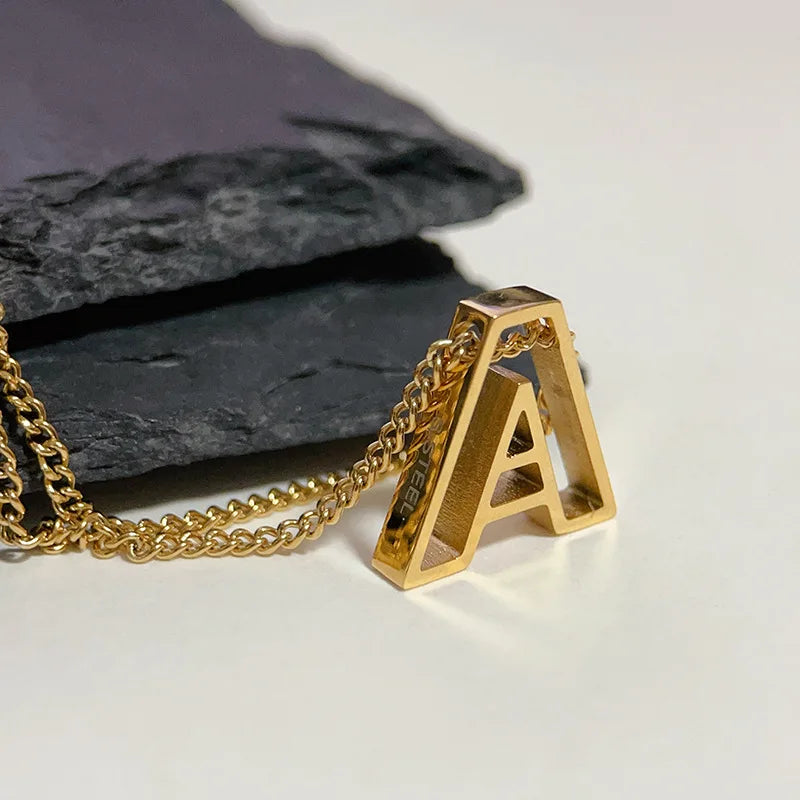 Hollow Letter Necklace