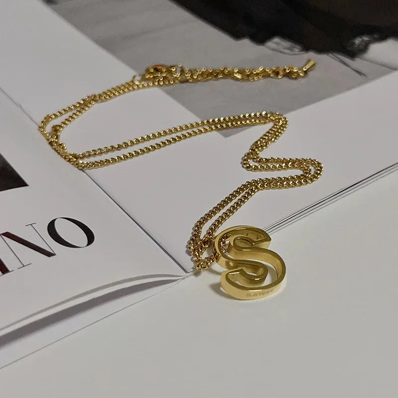 Hollow Letter Necklace