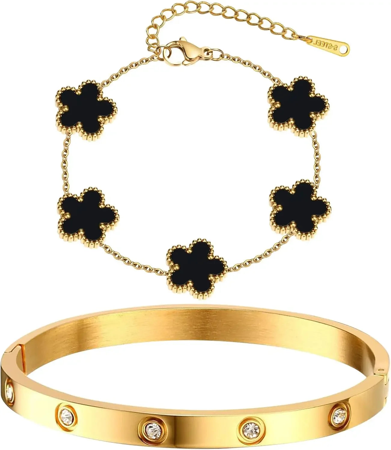 Stackable Gold Bracelet & Bangle Set