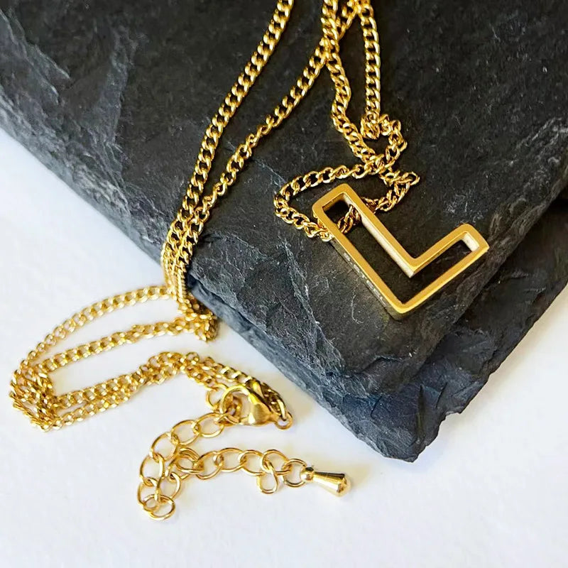 Hollow Letter Necklace