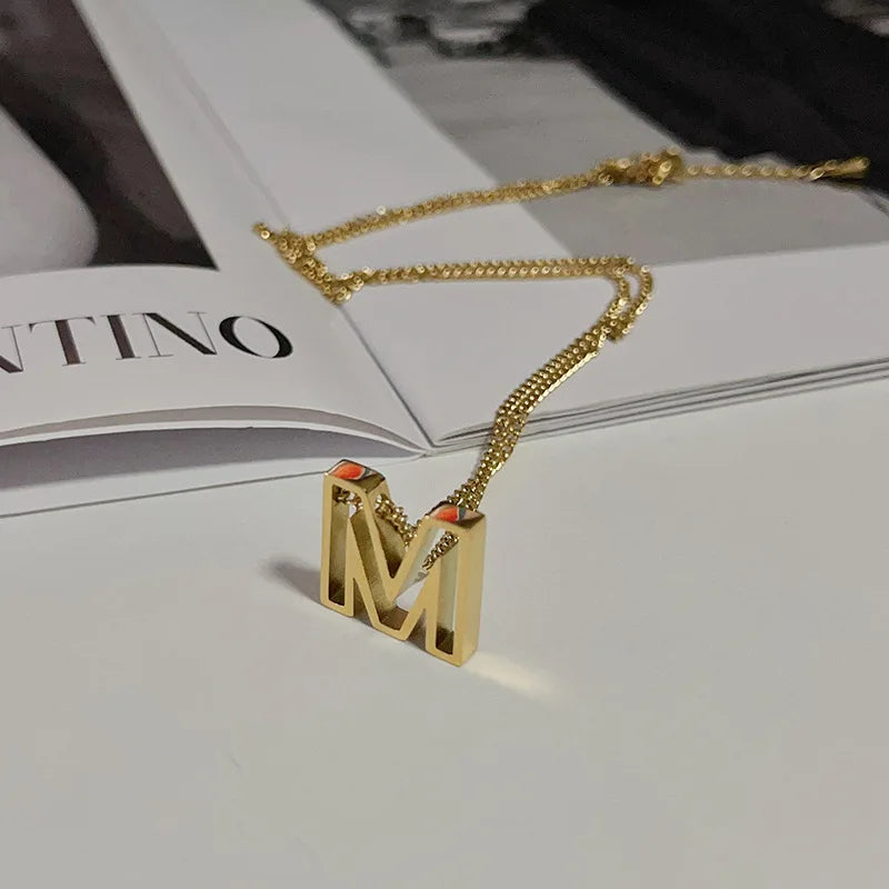 Hollow Letter Necklace