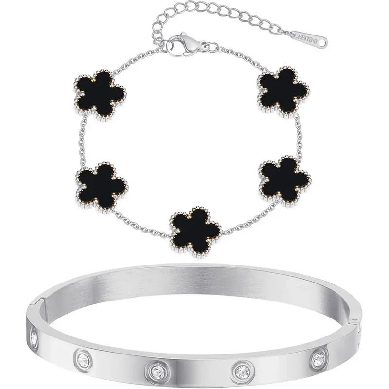 Stackable Gold Bracelet & Bangle Set