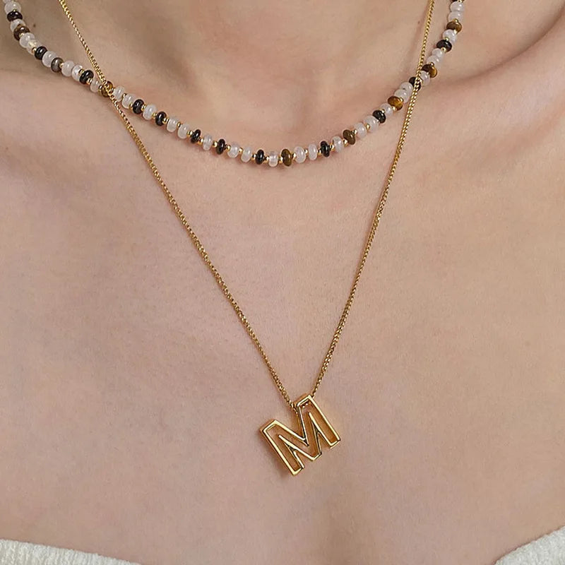 Hollow Letter Necklace