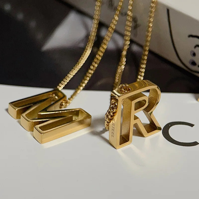 Hollow Letter Necklace