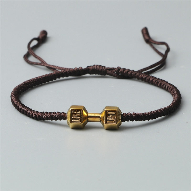 Charm + Woven Dumbbell Bracelet