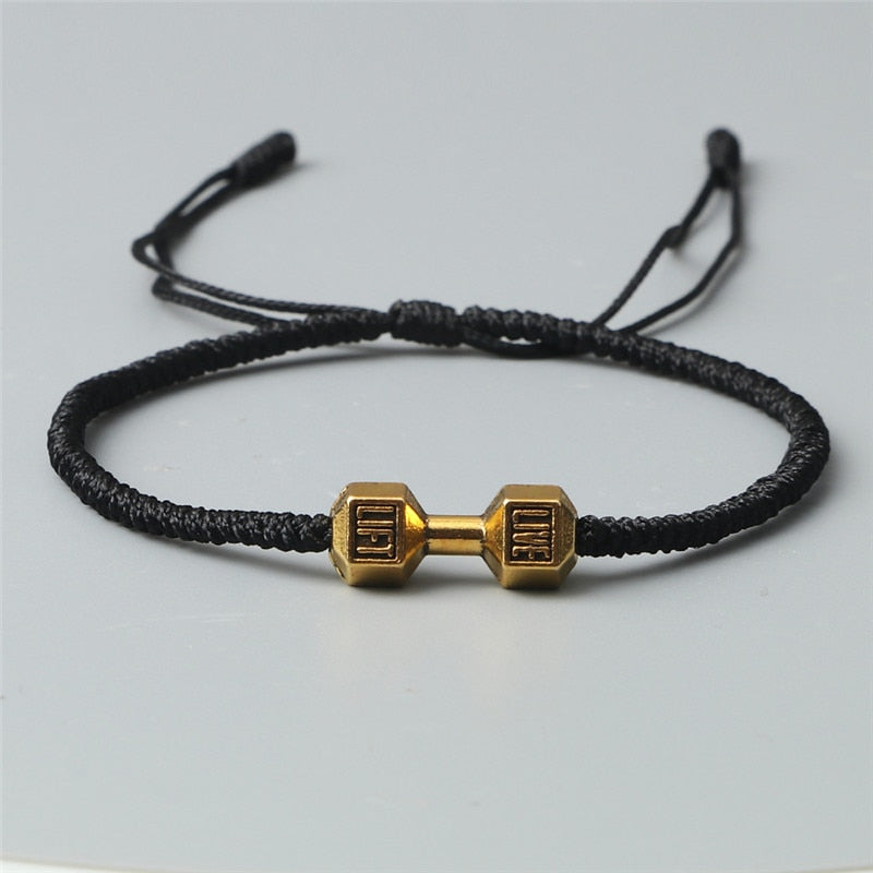 Charm + Woven Dumbbell Bracelet