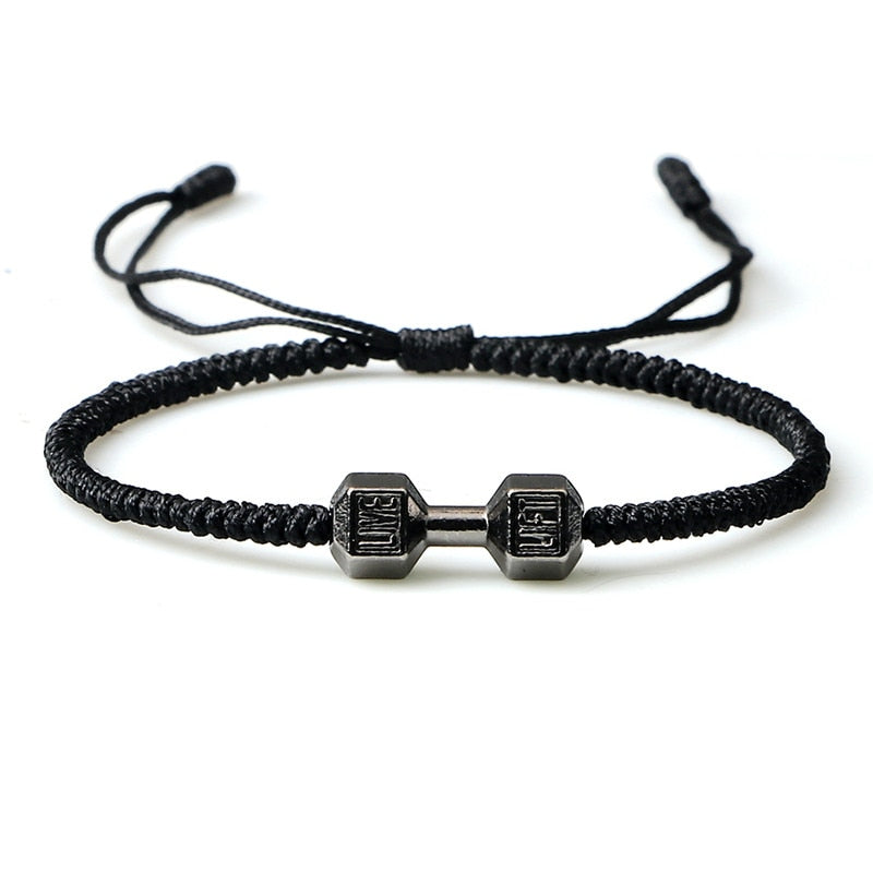 Charm + Woven Dumbbell Bracelet