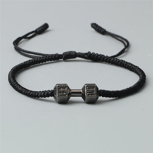 Charm + Woven Dumbbell Bracelet